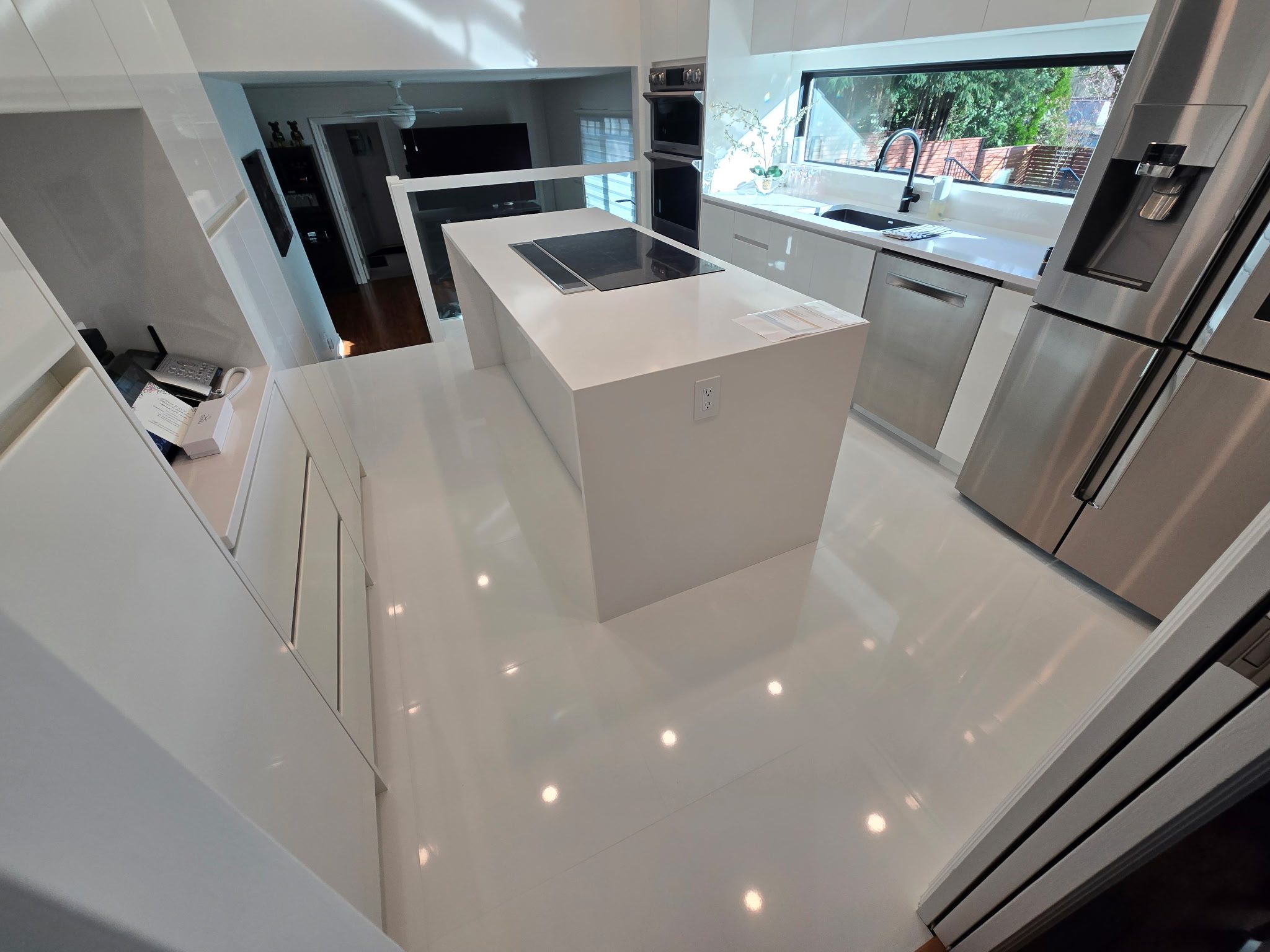 Kitchen Cabinet bases — damaged panels and toe kicks replaced, appliance clearance fully restored.